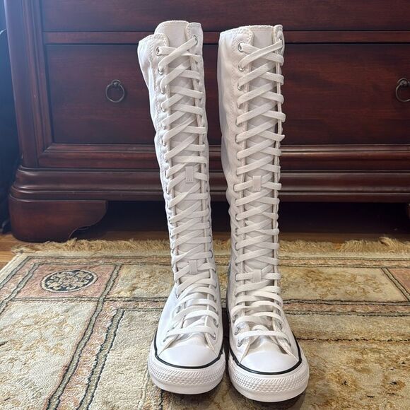 Converse CT All-Star XX-Hi Top Y2K Women’s Sz 8 White Lace-Up Knee-High Sneakers - Picture 2 of 14